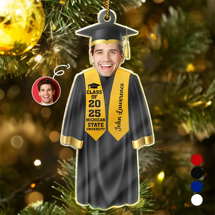 Custom Photo Graduation Face Cut - Personalized Custom Shaped Acrylic Ornament