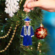 Graduation,Christmas,Happy,Custom Photo - Custom Photo Graduation Face Cut - Personalized Custom Shaped Acrylic Ornament
