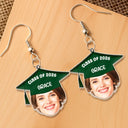Graduation,Gift For Yourself,Gift For Women,Gift For Daughter,Gift For Sisters,Gift For Bestie - Custom Photo Graduation Hat With Funny Face - Personalized Acrylic Earrings