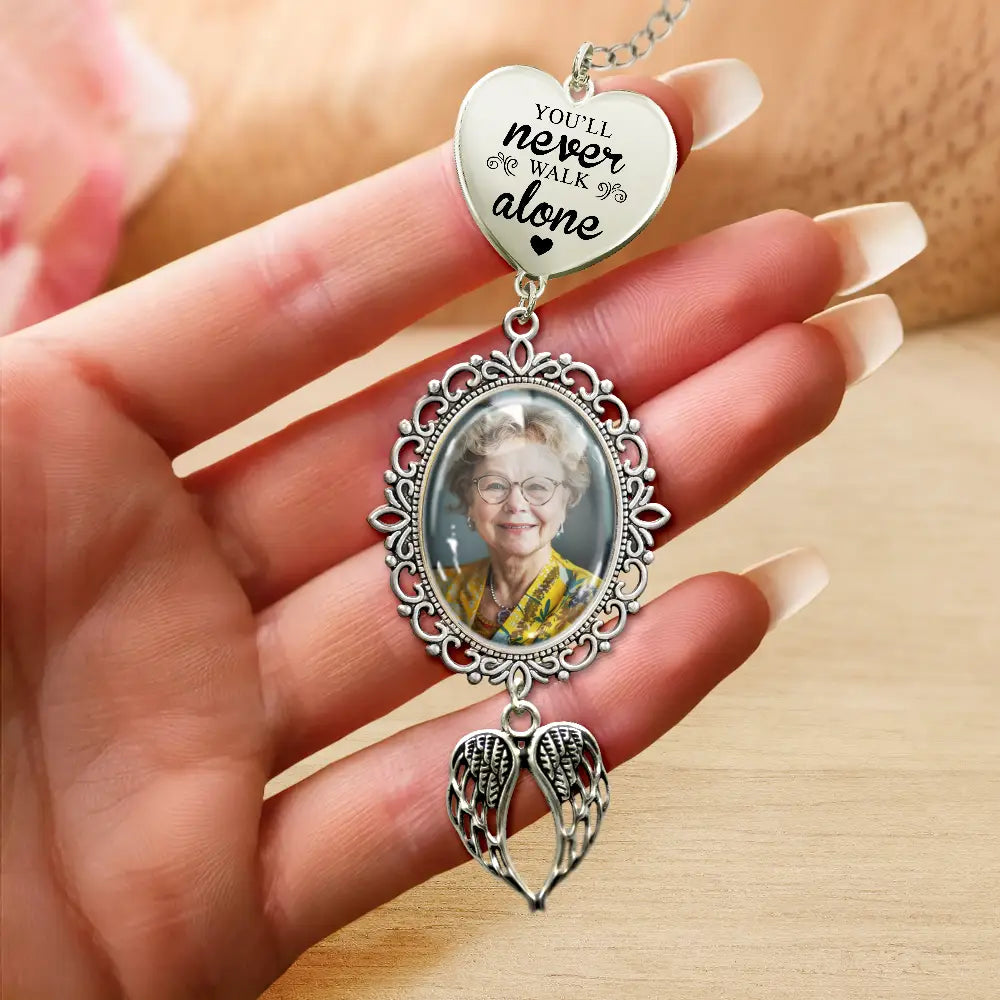 Graduation,Gift For Yourself,Memorial - Custom Photo Graduation Walking Beside You Memorial - Personalized Graduation Tassel Charm
