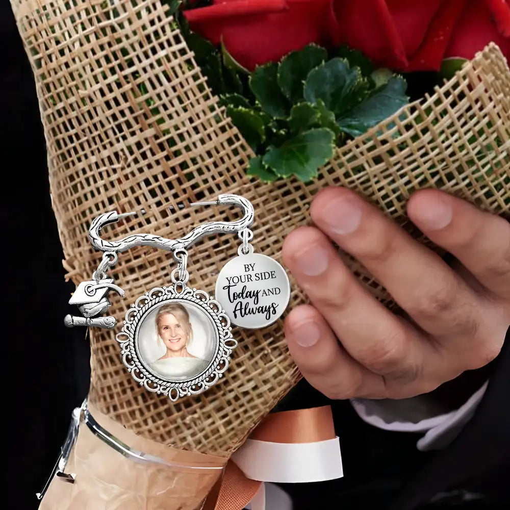 Custom Photo Graduation Walking Beside You Memorial - Personalised Graduation Lapel Pin
