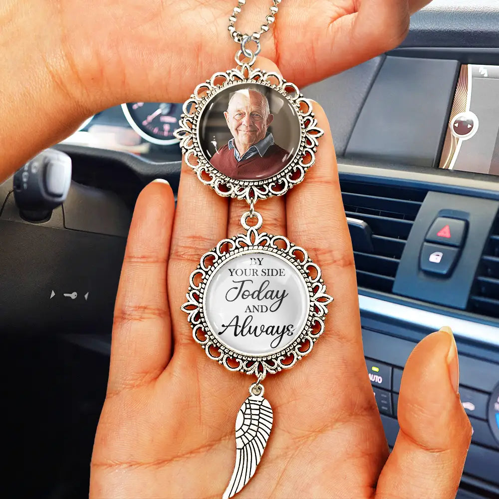 Memorial, Graduation, Custom Photo, Sad - Custom Photo Graduation Walking Beside You Memorial - Personalized Photo Pendant Charm