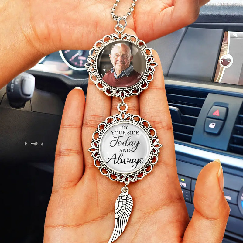 Memorial, Graduation, Custom Photo, Sad - Custom Photo Graduation Walking Beside You Memorial - Personalized Photo Pendant Charm