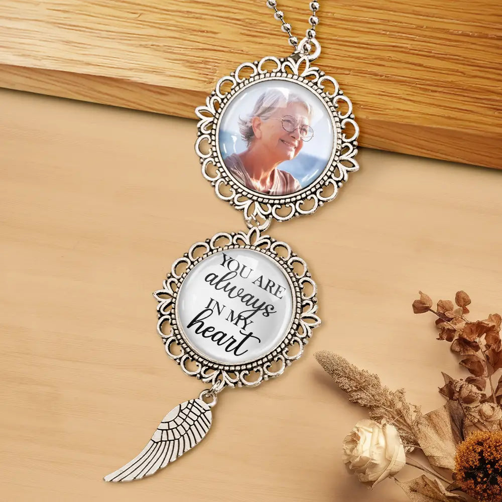 Memorial, Graduation, Custom Photo, Sad - Custom Photo Graduation Walking Beside You Memorial - Personalized Photo Pendant Charm