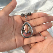 Gift For Yourself,Gift For Daughter,Gift For Son,Gift For Brothers,Gift For Sisters,Gift For Bestie,Graduation,Memorial,Top Market,Photo,Sympathetic - Custom Photo Graduation Walking Beside You Memorial - Personalized Teardrop Pin