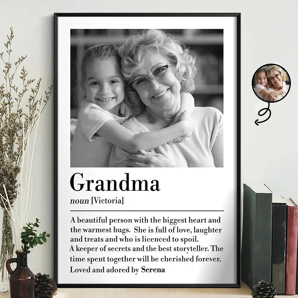 Gift For Grandma - Custom Photo Grandma A Person With Warmest Heart - Personalized Poster