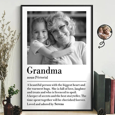 Photo personnalisée pour grand-mère : une personne au cœur le plus chaleureux – Affiche personnalisée