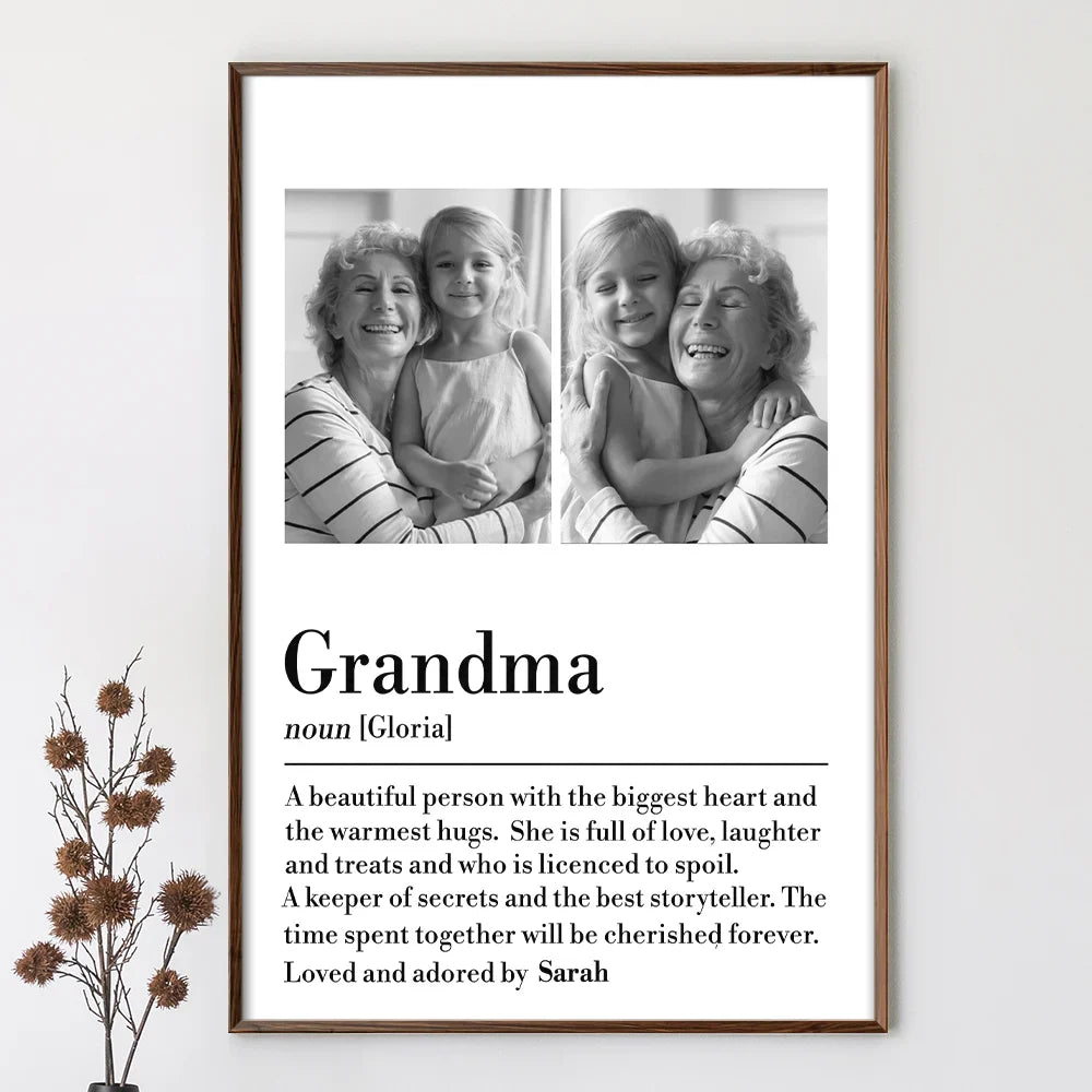 Gift For Grandma - Custom Photo Grandma A Person With Warmest Heart - Personalized Poster
