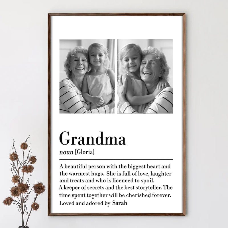 Gift For Grandma - Custom Photo Grandma A Person With Warmest Heart - Personalized Poster
