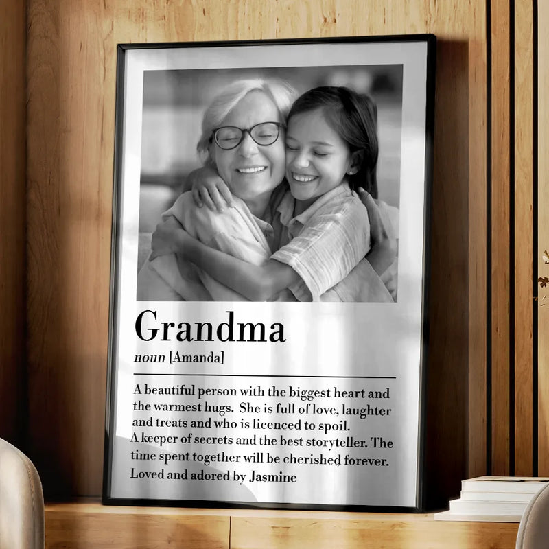 Gift For Grandma - Custom Photo Grandma A Person With Warmest Heart - Personalized Poster