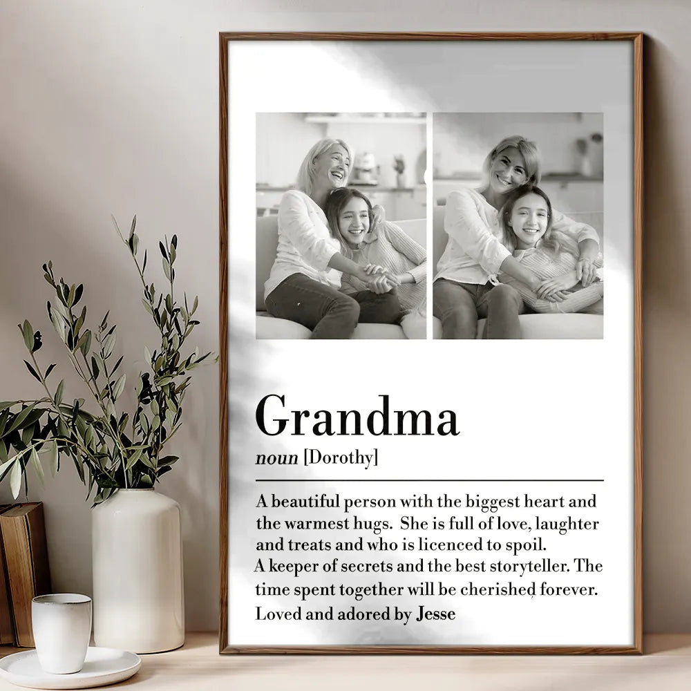 Gift For Grandma - Custom Photo Grandma A Person With Warmest Heart - Personalized Poster