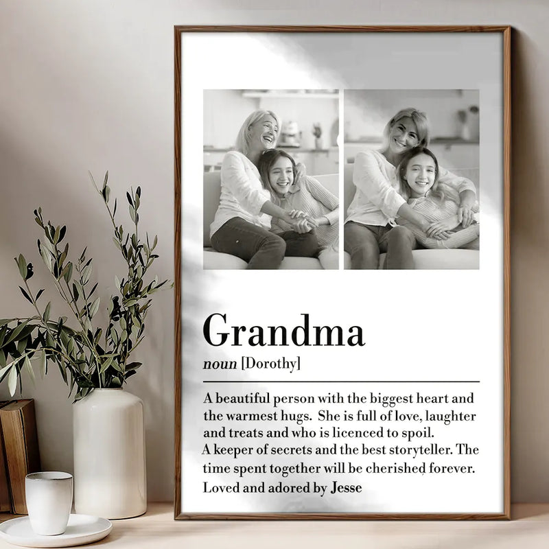 Gift For Grandma - Custom Photo Grandma A Person With Warmest Heart - Personalized Poster