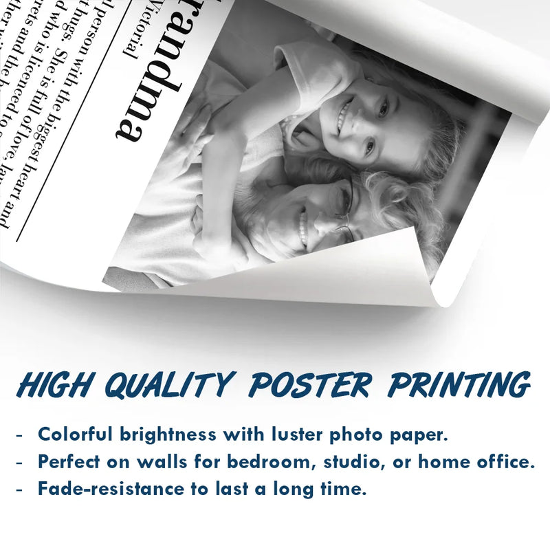 Gift For Grandma - Custom Photo Grandma A Person With Warmest Heart - Personalized Poster