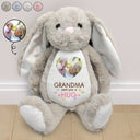Gift For Grandkids,Grandma - Grandkids,Grandpa - Grandkids,Love,New baby - Custom Photo Grandma Sent You A Hug - Personalized Soft Toy Bunny