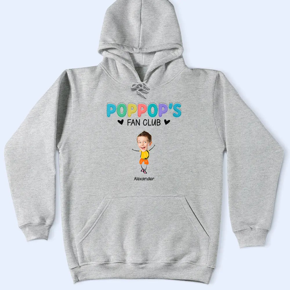 Gift For Grandpa,Gift For Father,Funny,Custom Photo - Custom Photo Grandpa's Fan Club - Personalized T Shirt