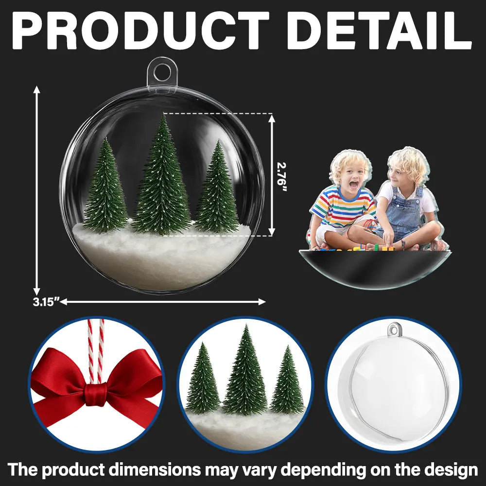 Custom Photo,Happy,Christmas,Gift For Grandparents - Custom Photo Grandparents Papa Nana We Love You - Personalized 3D Acrylic Ball Ornament