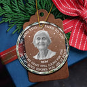 Custom Photo, Christmas, Memorial, Family, Sad - Custom Photo Grayscale Memorial My Mind Still Talks To You - Personalized Circle Glass Ornament