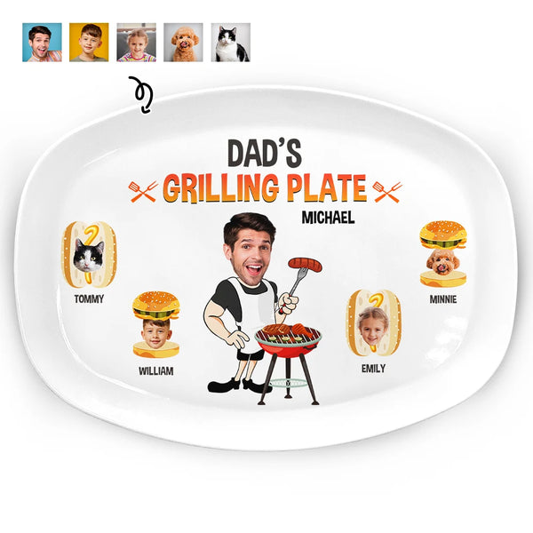Dog Lovers,Happy - Custom Photo Grilling Plate - Personalized Plate