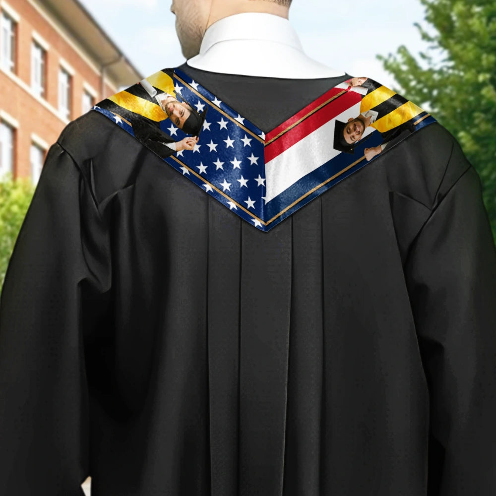 Half Flags For Rit Custom Photo Half and Half Flag Graduation - Personalized Stoles ...