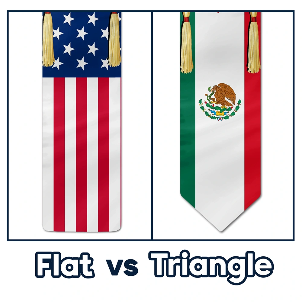 Graduation,Gift For Daughter,Dad - Daughters (Adult),Mom - Daughters (Adult),Happy,Dad - Sons,Gift For Son,Mom - Sons - Custom Photo Half and Half Flag Graduation - Personalized Stoles