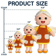 Family,Gift For Bestie,Love - Custom Photo Handmade Doll Gift - Personalized Crochet Portrait Doll