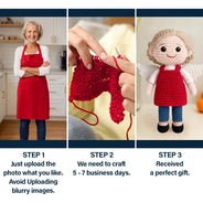 Family,Gift For Bestie,Love - Custom Photo Handmade Doll Gift - Personalized Crochet Portrait Doll