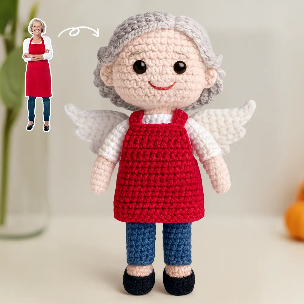 Custom Photo Handmade Doll Gift - Personalized Crochet Portrait Doll