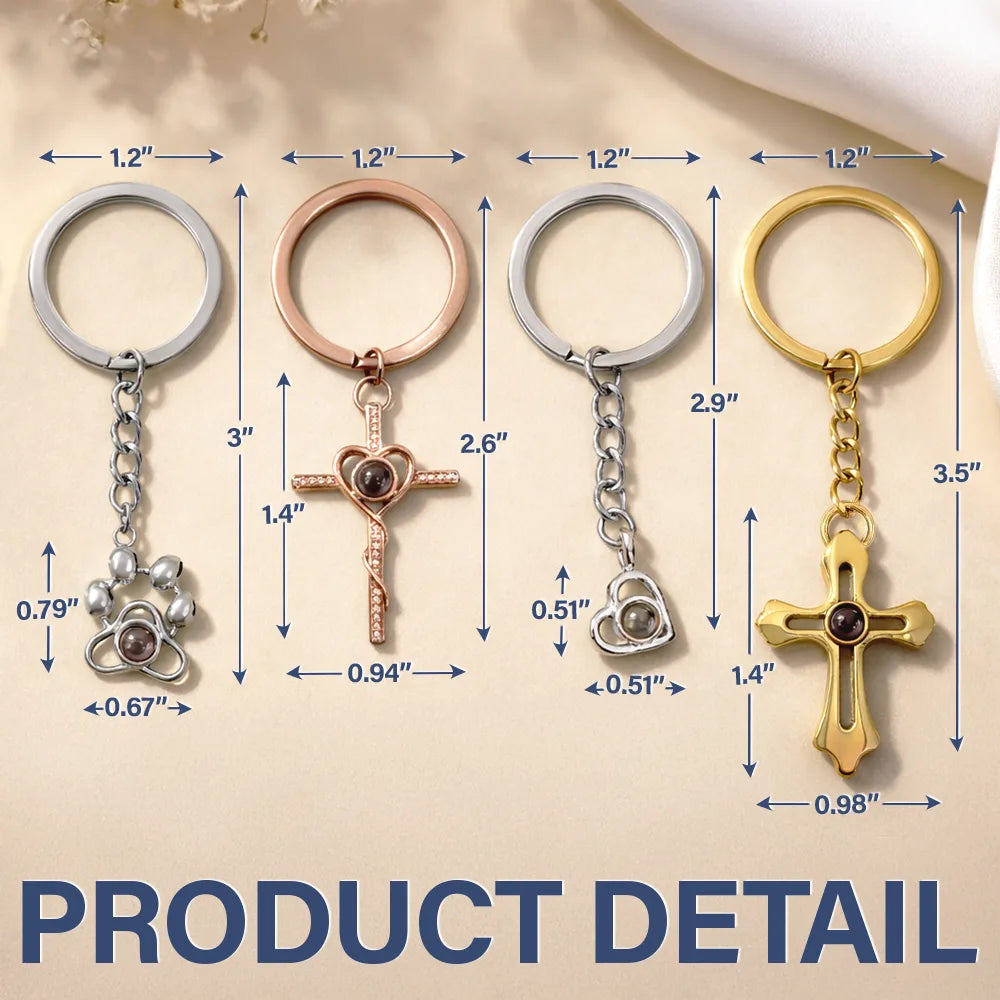 Gift For Couples,Old Couples,Dog Couple,Pet Couple,Cat Couple,Love - Custom Photo Happy Couples Anniversary Gift - Personalized Custom Shaped Photo Projection Keychain