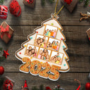 Family,Pet Lovers,Pet Mom,Pet Dad,Pet Couple,Dog Lovers,Dog Couple,Dog Mom,Dog Dad,Cat Lovers,Cat Mom,Cat Dad,Cat Couple,Happy,Christmas,Top Market - Custom Photo Happy Family Christmas Tree Gingerbread - Personalized Custom Shaped Acrylic Ornament