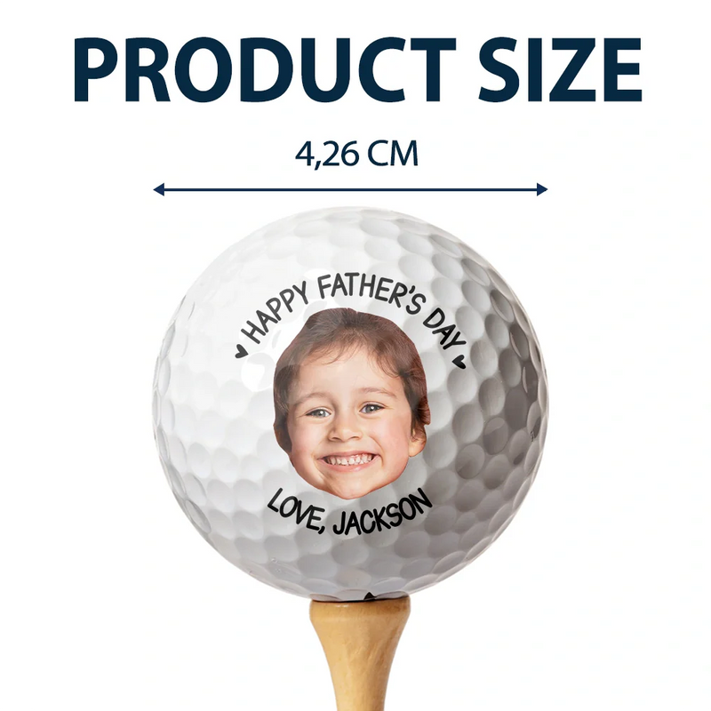 Custom Photo, Gift For Father, Dad's Hobby, Sport Dad, Happy, Golf - Custom Photo Happy Father's Day - Personalized Golf Ball