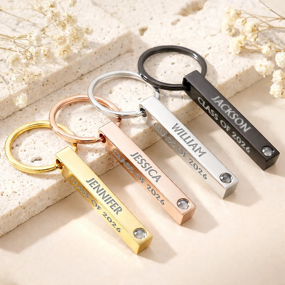 Graduation,Happy,Gift For Yourself,Gift For Women,Gift For Men,Gift For Bestie - Custom Photo Happy Graduation - Personalized Photo Projection Keychain