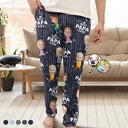 Gift For Grandpa,Gift For Father,Happy,Custom Photo - Custom Photo Happy Grandkids Best Papa Grandpa Ever Rain Pattern - Personalized Pajama Pants