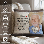 Oreiller photo personnalisé « N'ayez pas peur de serrer cet oreiller » - Cadeau commémoratif - Oreiller personnalisé