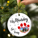 Funny,Custom Photo,Pet Lovers,Pet Mom,Pet Dad,Christmas - Custom Photo Have Yourself A Furry - Personalized Circle Ceramic Ornament