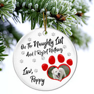 Funny,Custom Photo,Pet Lovers,Pet Mom,Pet Dad,Christmas - Custom Photo Have Yourself A Furry - Personalized Circle Ceramic Ornament