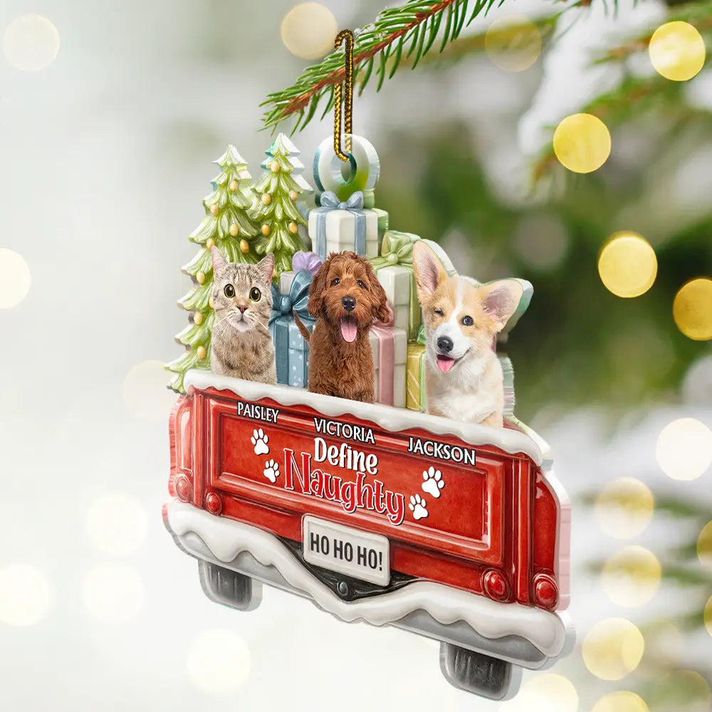 Dog Lovers, Christmas, Funny, Pet Lovers - Custom Photo Have Yourself A Furry Little Christmas - Personalized Custom Shaped Acrylic Ornament