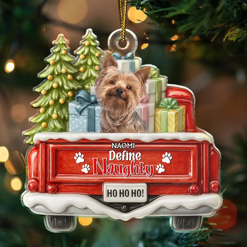 Dog Lovers, Christmas, Funny, Pet Lovers - Custom Photo Have Yourself A Furry Little Christmas - Personalized Custom Shaped Acrylic Ornament