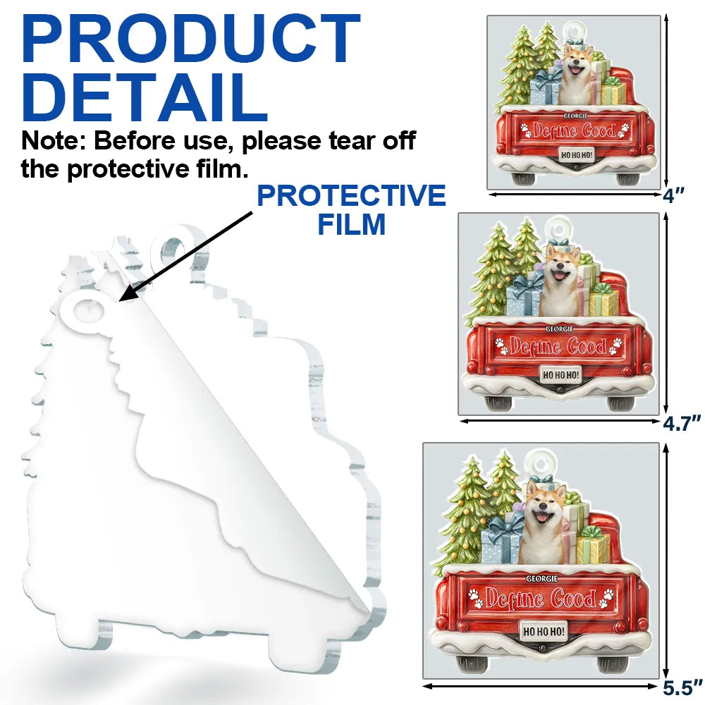 Dog Lovers, Christmas, Funny, Pet Lovers - Custom Photo Have Yourself A Furry Little Christmas - Personalized Custom Shaped Acrylic Ornament