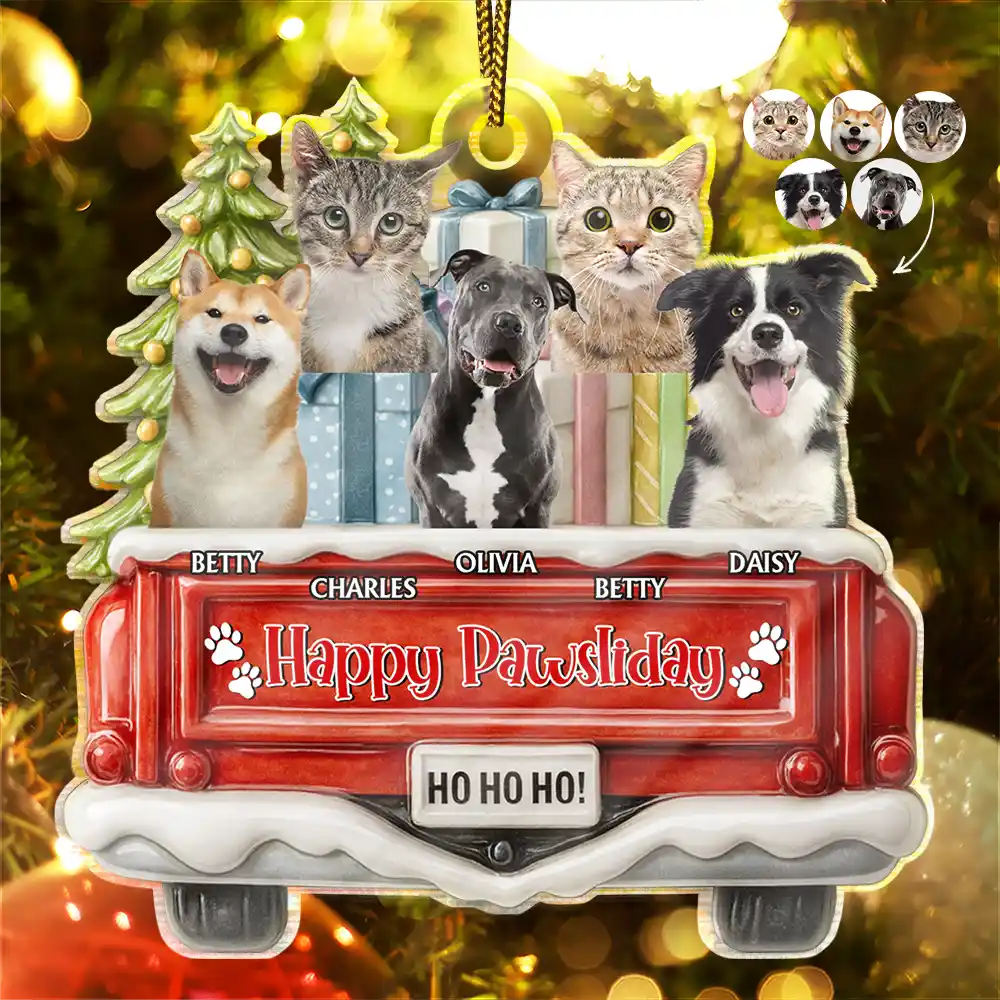 Dog Lovers, Christmas, Funny, Pet Lovers - Custom Photo Have Yourself A Furry Little Christmas - Personalized Custom Shaped Acrylic Ornament