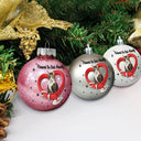 Christmas,Sad,Memorial,Cat Lovers - Custom Photo Heart-Shaped Collar With Fish Charm For Cat Lovers - Personalized Ball Ornament