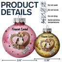 Memorial,Dog Lovers,Christmas - Custom Photo Heart-Shaped Collar With Bone Charm For Dog Lovers - Personalized Ball Ornament