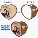 Gift For Couples,Old Couples,Gift For Husband,Gift For Wife,Gift For Boyfriend,Gift For Girlfriend,Love,Christmas - Custom Photo Heart Shaped Wood Slice Growing Together - Personalized 2-Layered Wooden Ornament