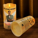 Memorial, Custom Photo, Sad - Custom Photo Her Light Remains - Personalized Flameless LED Candle