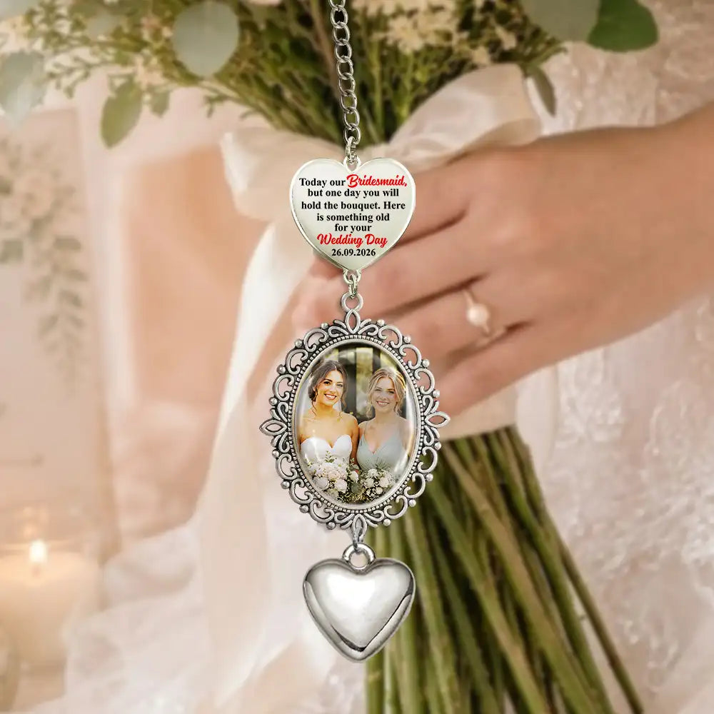 Custom Photo, Wedding, Gift For Yourself, Sentimental, Upload Full Photo - Custom Photo Here Is Something Old For Your Wedding Day - Personalized Wedding Charm