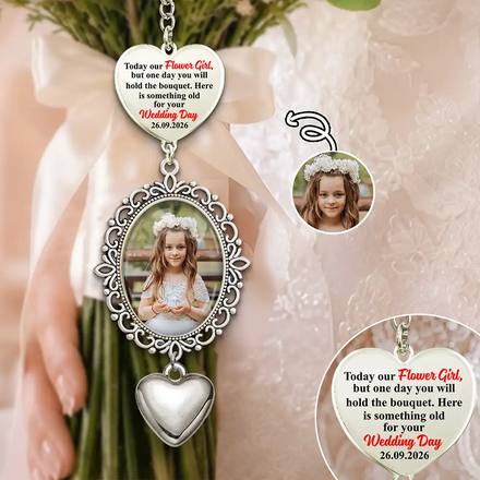 Custom Photo Here Is Something Old For Your Wedding Day - Personalized Wedding Charm