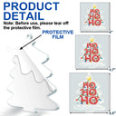 Family,Christmas,Happy,Pet Couple,Gift For Couples - Custom Photo Ho Ho Ho Family Christmas Tree - Personalized Custom Shaped Acrylic Ornament