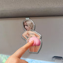Custom Photo,Gift For Men,Gift For Yourself,Humorous,Cut-Face Photo - Custom Photo Hope Your Day Is Nice - Personalized Squishy Acrylic Car Visor Clip