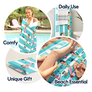 Gift For Mother,Gift For Aunt,Gift For Grandma,Funny,Custom Photo - Custom Photo Hot Mom Mum Aunt Summer Color Stripe - Personalized Beach Towel