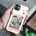 Gift For Couples,Old Couples,Gift For Husband,Gift For Wife,Gift For Boyfriend,Gift For Girlfriend,Love,Custom Photo - Custom Photo How Lucky Are We Playing Card - Personalized Clear Phone Case
