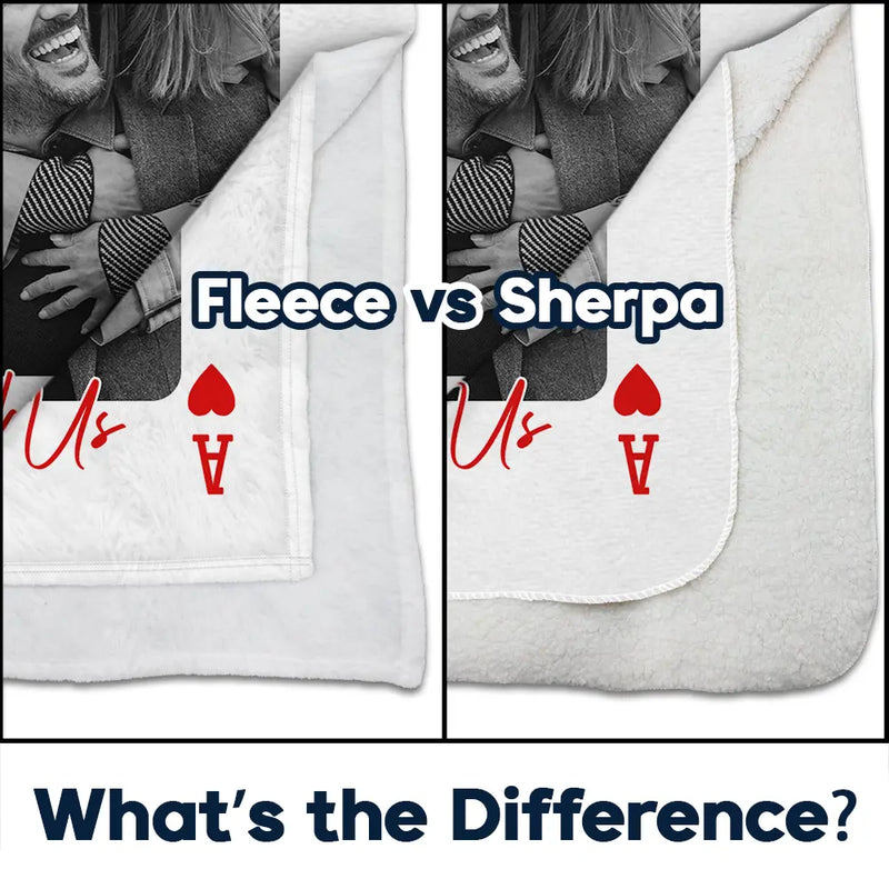 Gift For Couples,Old Couples,Gift For Husband,Gift For Wife,Gift For Boyfriend,Gift For Girlfriend,Love - Custom Photo How Lucky Are We Playing Card - Personalized Fleece Blanket, Sherpa Blanket